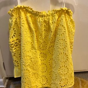 Lilly Pulitzer Yellow Off the Shoulder Top